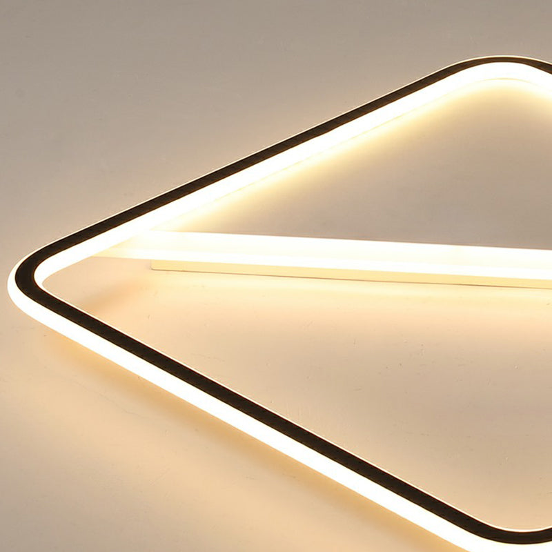 Square Ceiling Mount Light Fixture Simplicity Acrylic Black Flush Mount for Bedroom