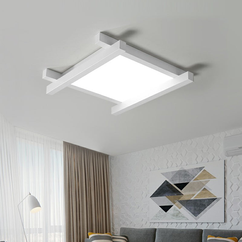 Japanese Checkerboard Design Ceiling Lighting Acrylic Lounge LED Flush Mounted Lamp