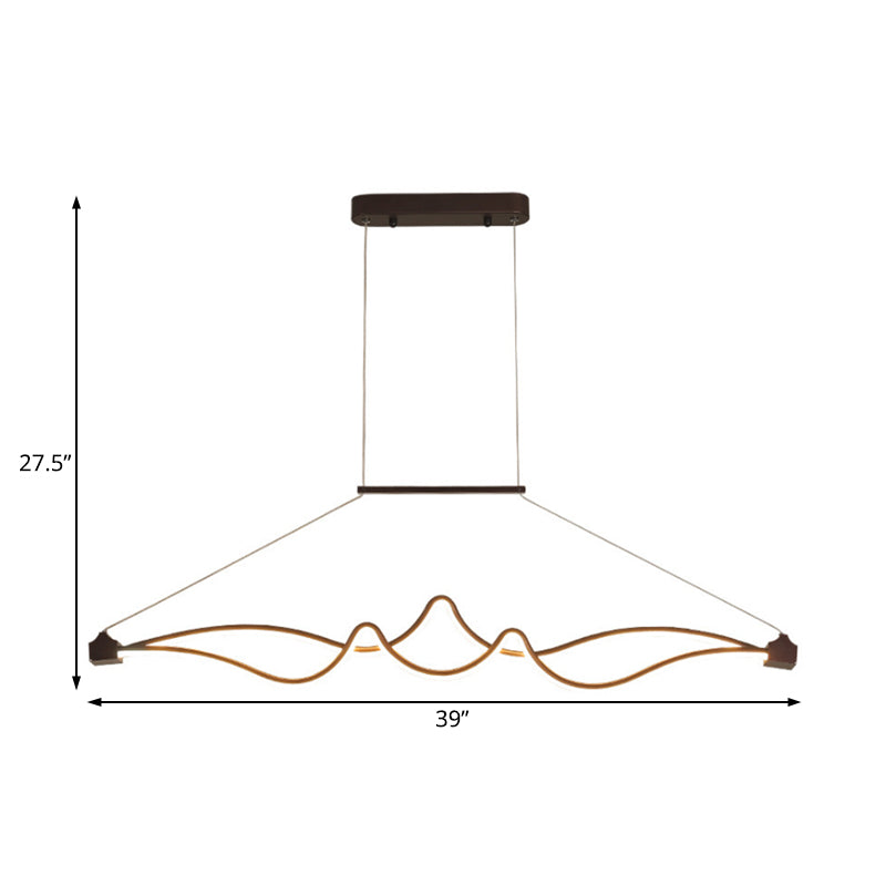 Spiral Acrylic Pendant Chandelier Modernist Led Black Hanging Ceiling Lamp for Dining Room in White/Warm/Natural Light