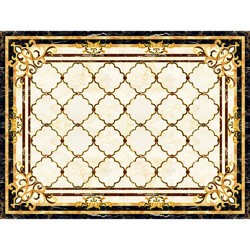 Nostalgia Living Room Rug Multi Colored Floral Printed Area Rug Synthetics Anti-Slip Backing Easy Care Indoor Rug