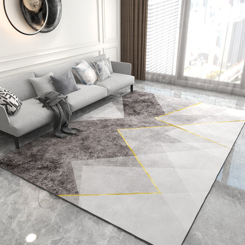Modern Geometric Printed Rug Multi-Color Synthetics Area Rug Pet Friendly Easy Care Washable Area Carpet for Parlor