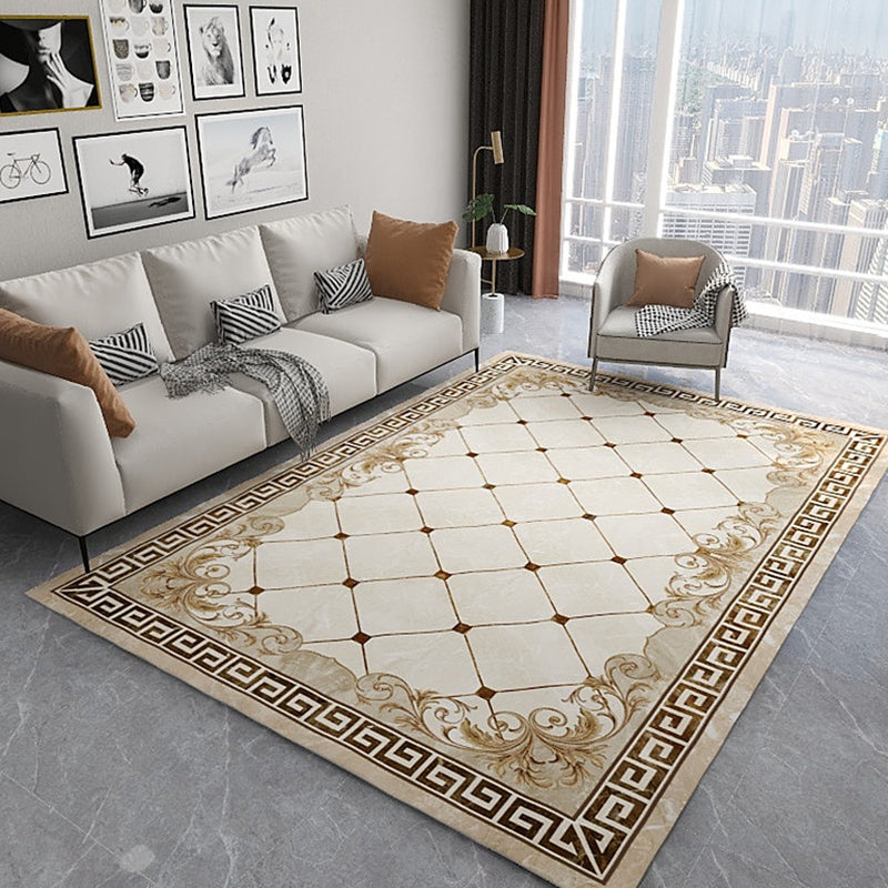 Modern Geometric Printed Rug Multi-Color Synthetics Area Rug Pet Friendly Easy Care Washable Area Carpet for Parlor