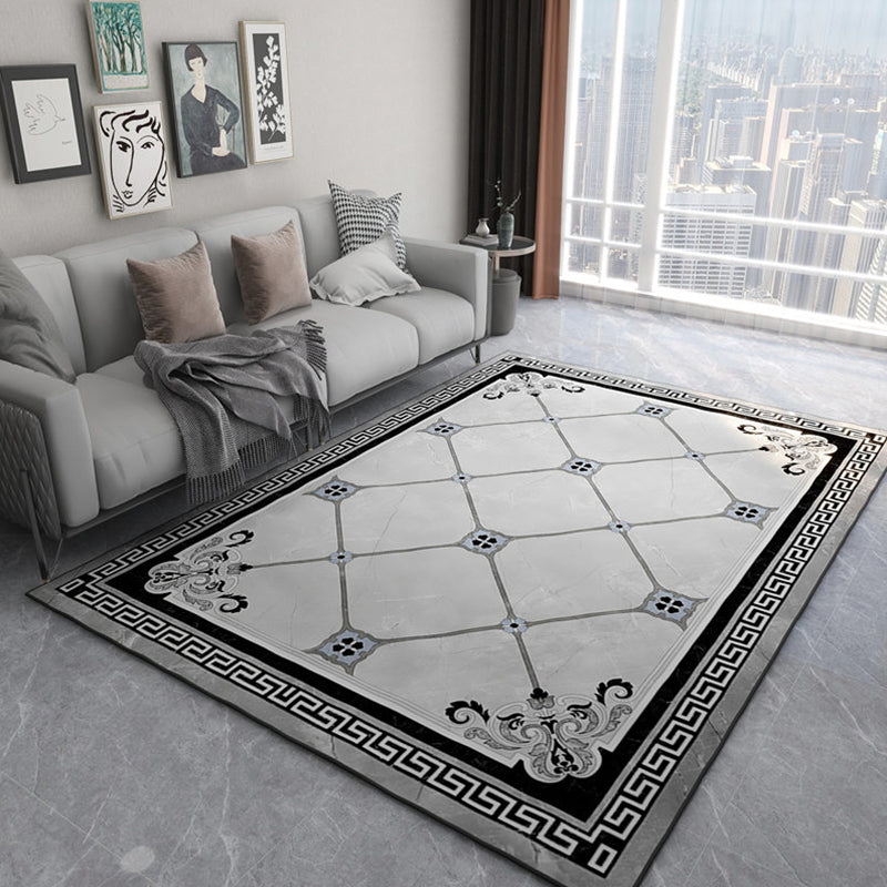 Modern Geometric Printed Rug Multi-Color Synthetics Area Rug Pet Friendly Easy Care Washable Area Carpet for Parlor