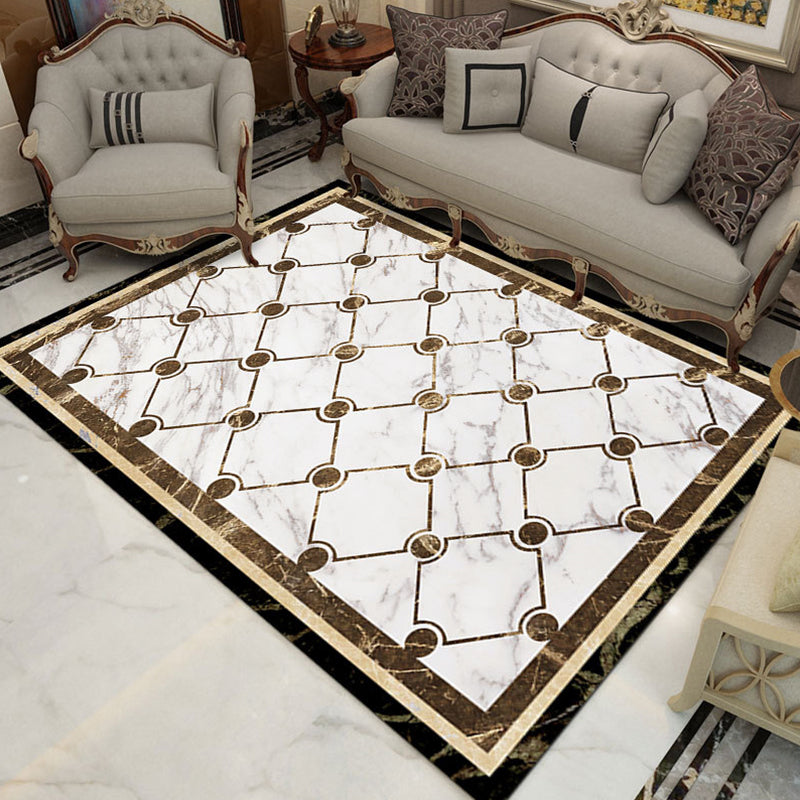 Multi Colored Contemporary Rug Polyster Geometric Print Indoor Rug Non-Slip Backing Pet Friendly Area Carpet for Living Room