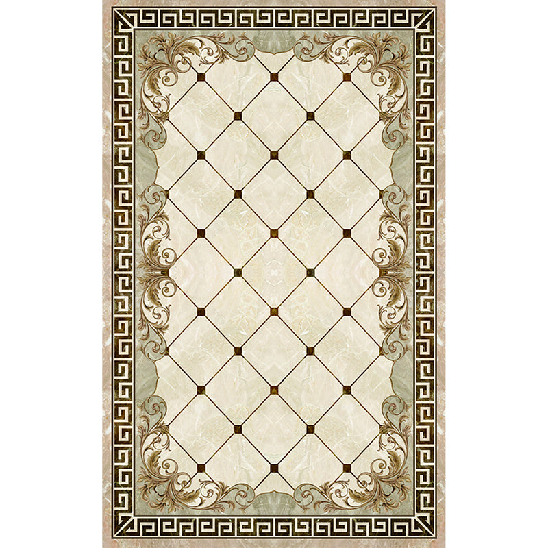Formal Living Room Rug Multi Color Geometric Pattern Area Carpet Leather Non-Slip Backing Pet Friendly Easy Care Rug