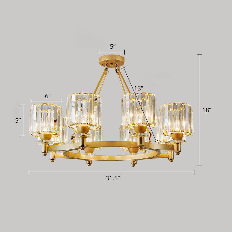 Lampada cilindrica a sospensione a sospensione Crystal Crystal Living Room lampadario
