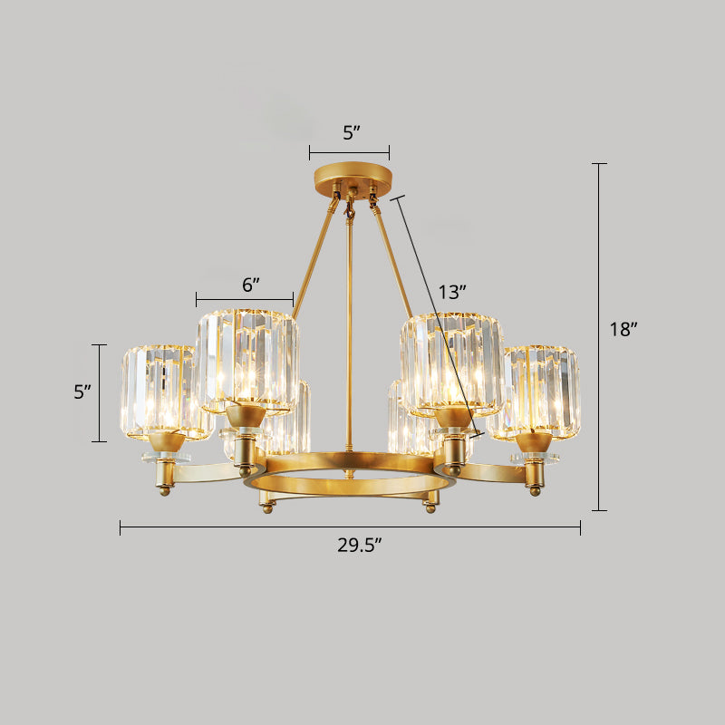 Lampada cilindrica a sospensione a sospensione Crystal Crystal Living Room lampadario