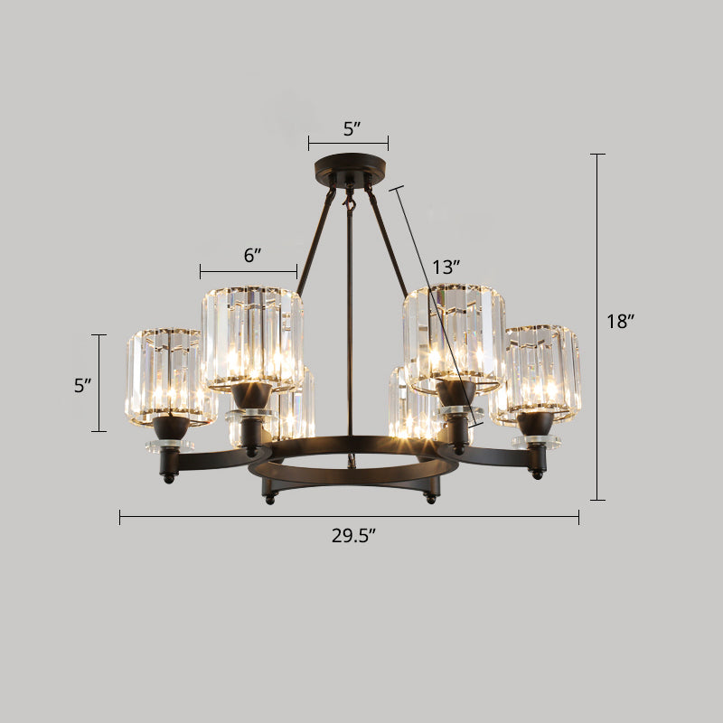 Lampada cilindrica a sospensione a sospensione Crystal Crystal Living Room lampadario