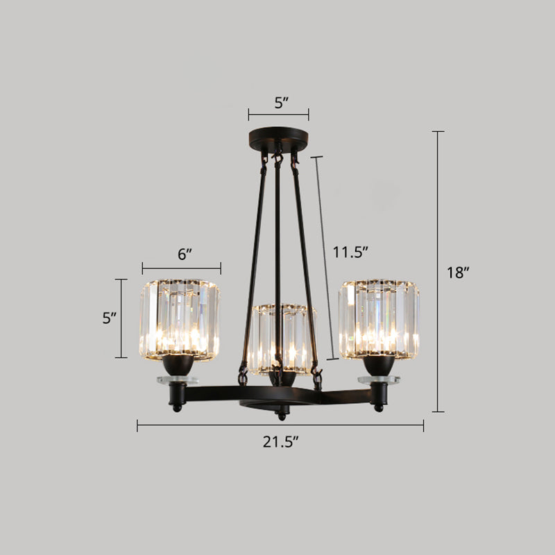 Lampada cilindrica a sospensione a sospensione Crystal Crystal Living Room lampadario