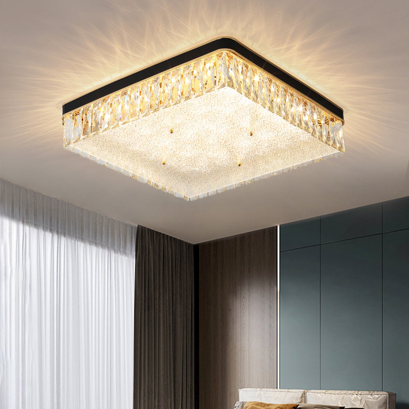 Geometrische Form LED Flush Mount Befestigung Einfachheit K9 Kristall Schlafzimmer Flush Deckenleuchte