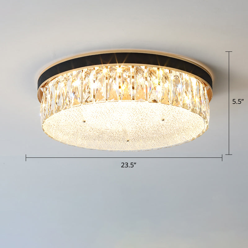 Geometrische Form LED Flush Mount Befestigung Einfachheit K9 Kristall Schlafzimmer Flush Deckenleuchte