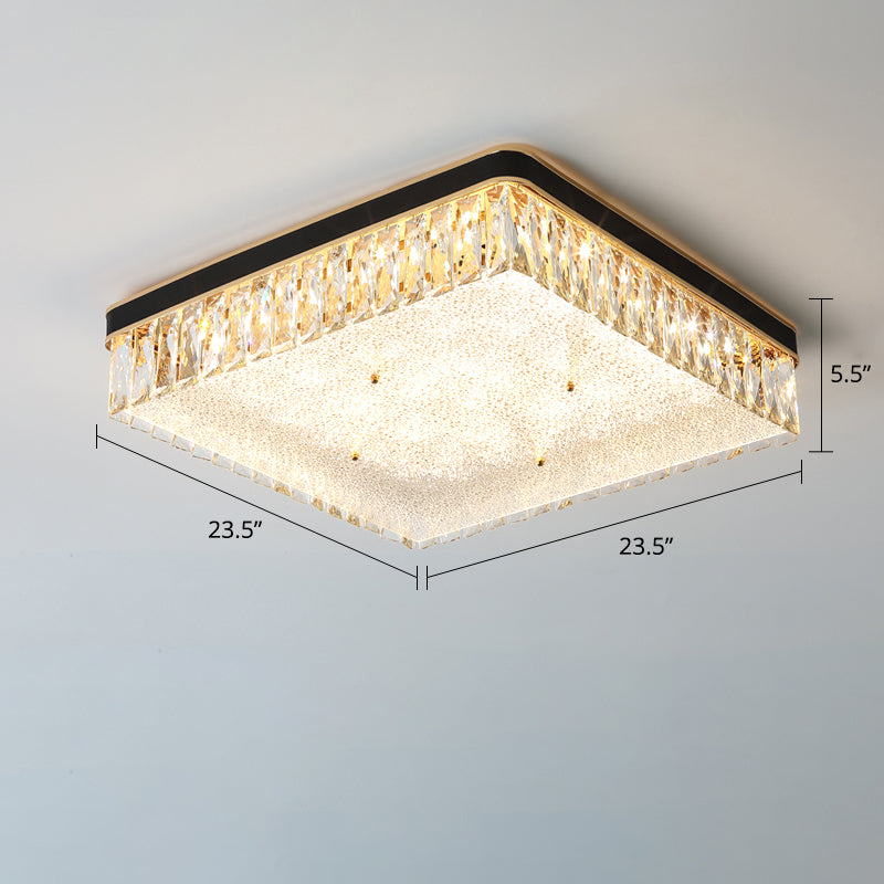 Geometrische Form LED Flush Mount Befestigung Einfachheit K9 Kristall Schlafzimmer Flush Deckenleuchte