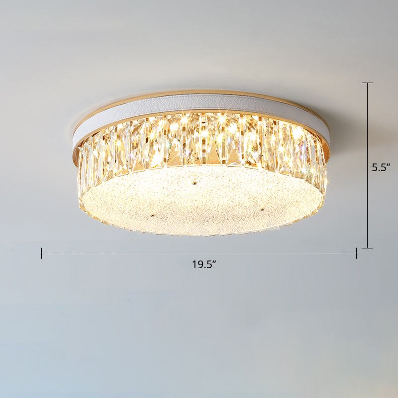 Geometrische Form LED Flush Mount Befestigung Einfachheit K9 Kristall Schlafzimmer Flush Deckenleuchte