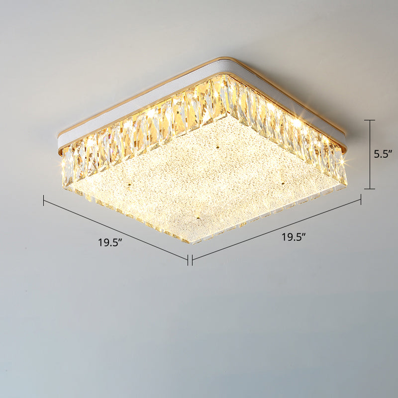 Geometrische Form LED Flush Mount Befestigung Einfachheit K9 Kristall Schlafzimmer Flush Deckenleuchte