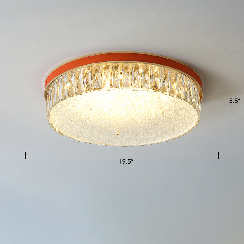 Geometrische Form LED Flush Mount Befestigung Einfachheit K9 Kristall Schlafzimmer Flush Deckenleuchte