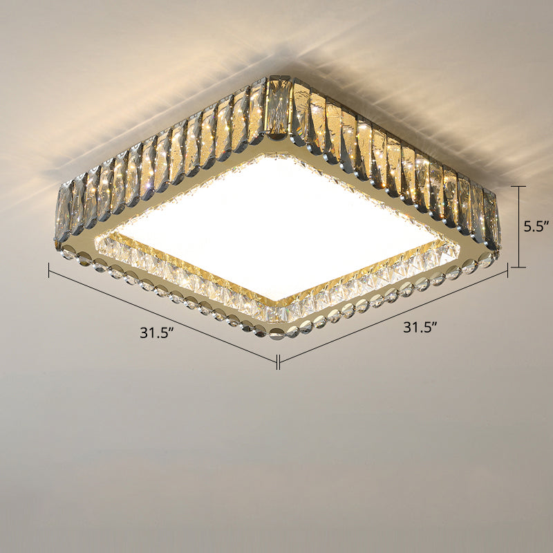 Geometrische Flush Mount Beleuchtung Minimalistisch Kristall Clear Ceiling Lamp für Schlafzimmer