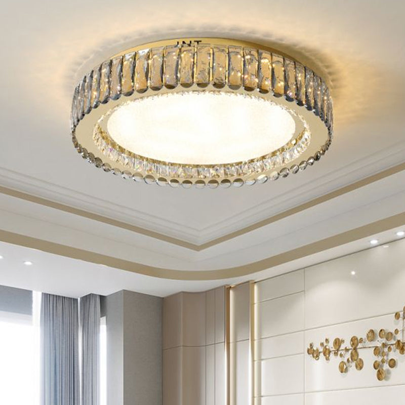 Geometrical Flush Mount Lighting Fixture Minimalistic Crystal Clear Ceiling Lamp for Bedroom