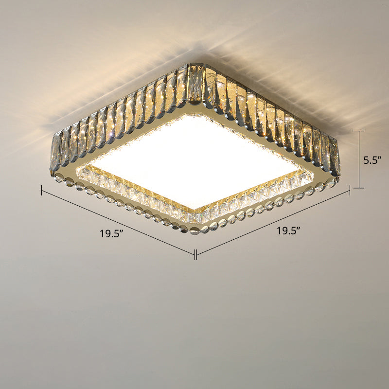 Geometrische Flush Mount Beleuchtung Minimalistisch Kristall Clear Ceiling Lamp für Schlafzimmer