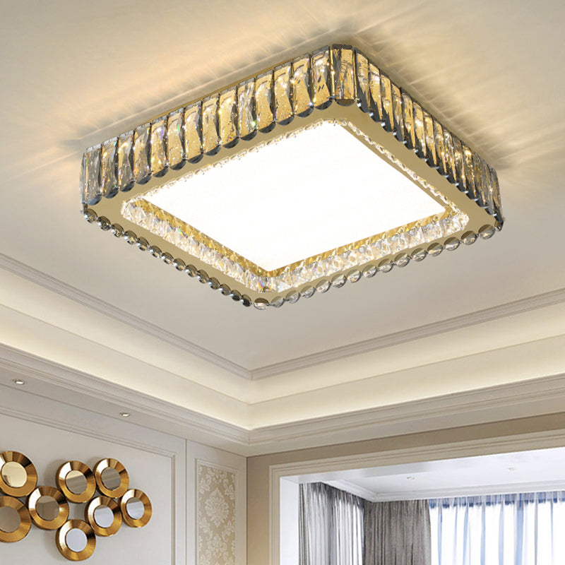 Geometrical Flush Mount Lighting Fixture Minimalistic Crystal Clear Ceiling Lamp for Bedroom