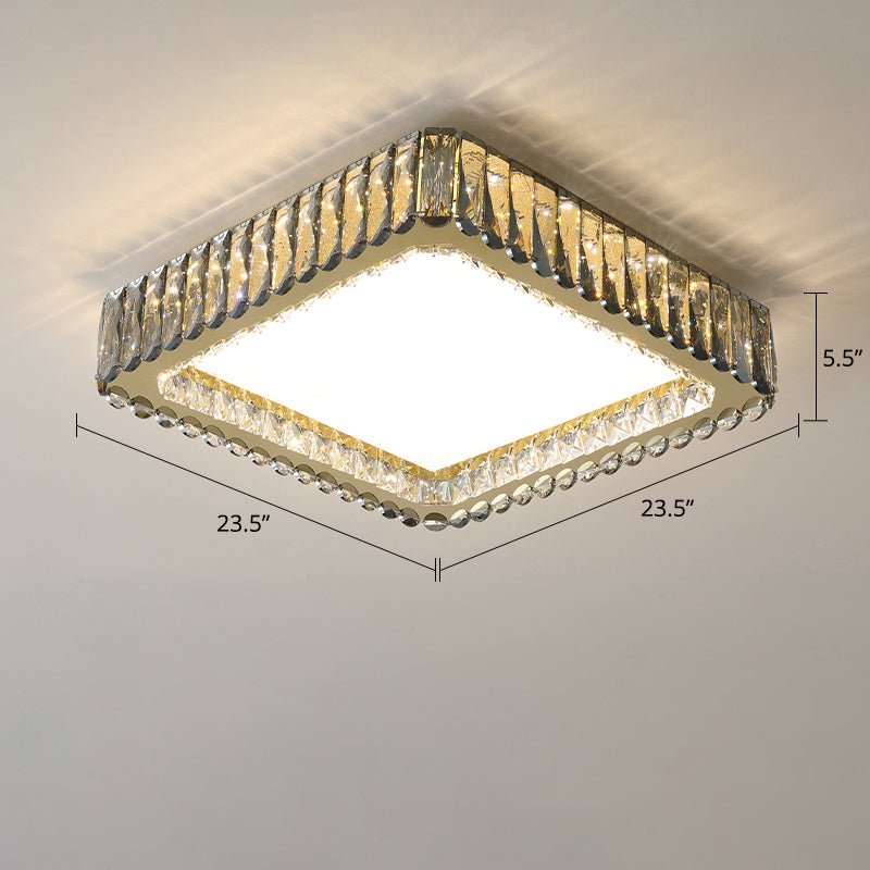 Geometrische Flush Mount Beleuchtung Minimalistisch Kristall Clear Ceiling Lamp für Schlafzimmer