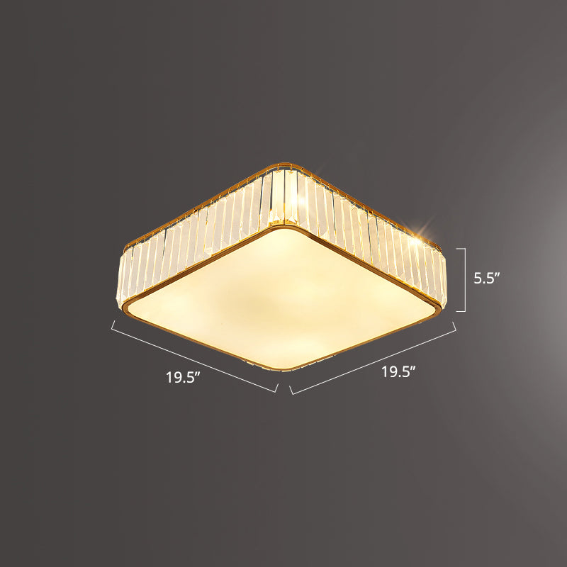 K9 Crystal Square Flush Mount Lighting Fixture Minimalist Ceiling Flush Mount for Bedroom