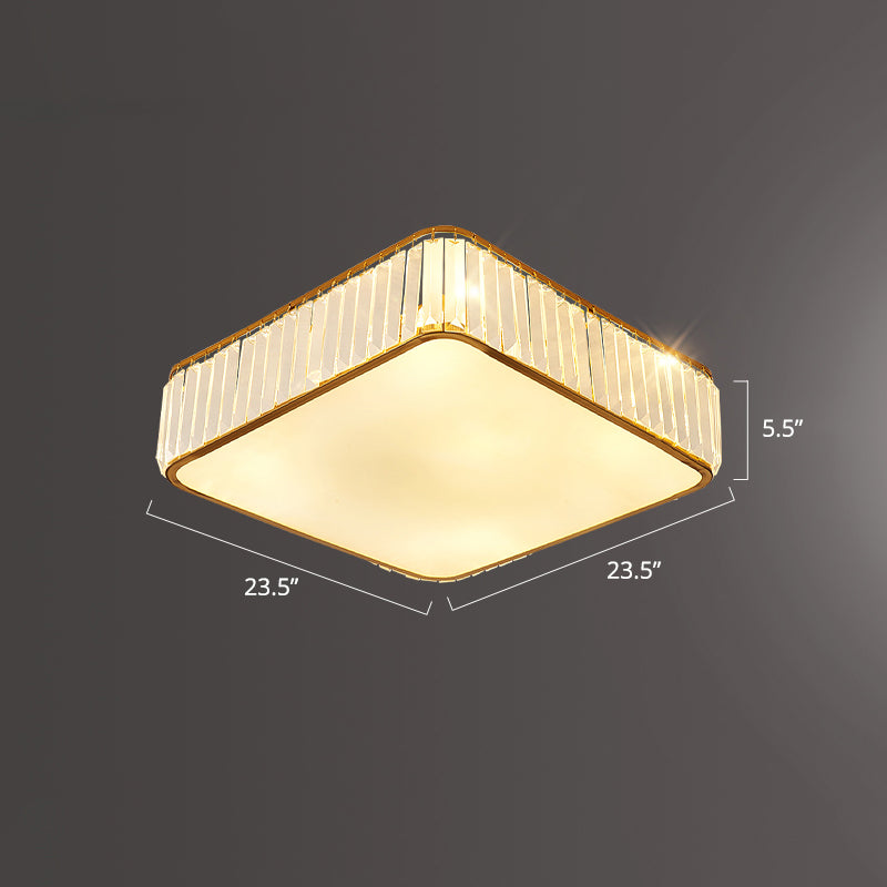 K9 Crystal Square Flush Mount Lighting Fixture Minimalist Ceiling Flush Mount for Bedroom