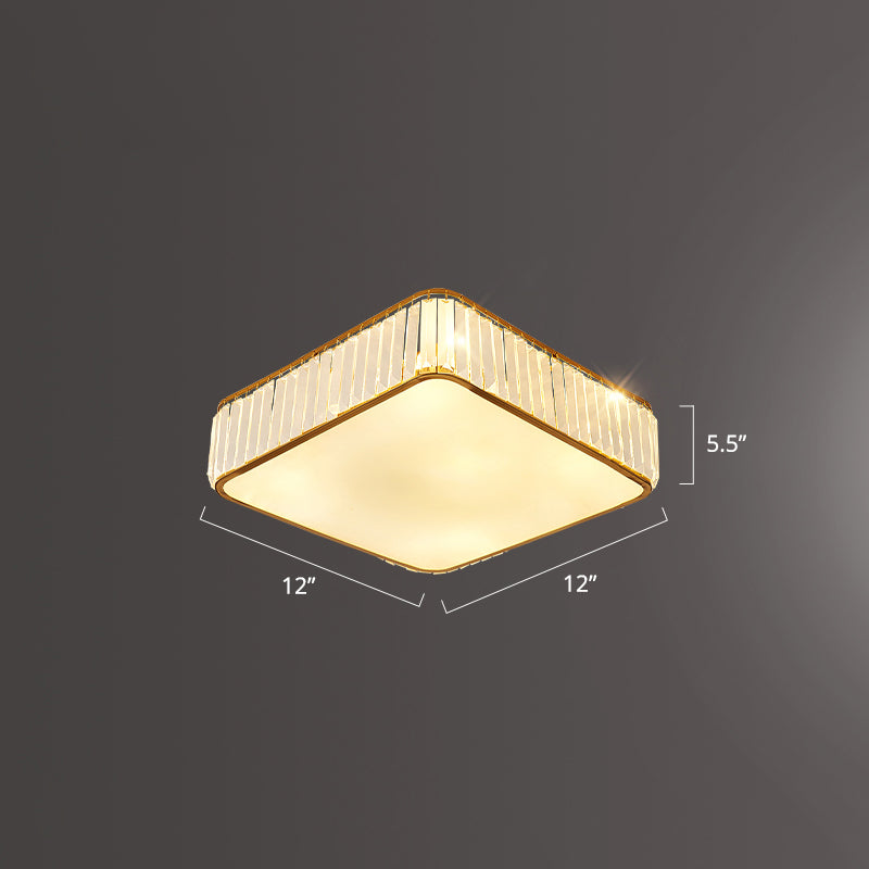 K9 Crystal Square Flush Mount Lighting Fixture Minimalist Ceiling Flush Mount for Bedroom