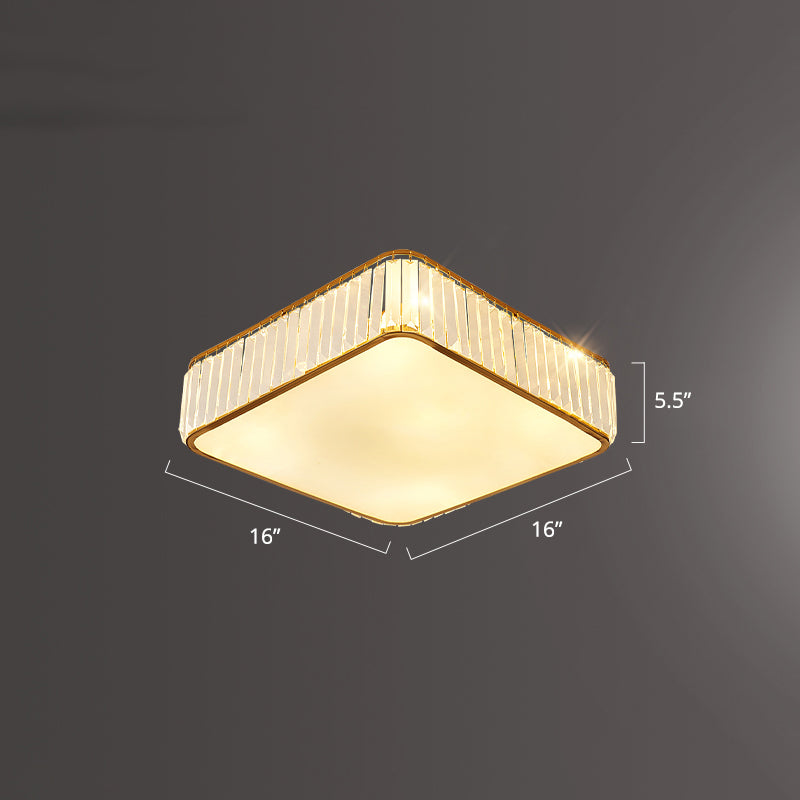 K9 Crystal Square Flush Mount Lighting Fixture Minimalist Ceiling Flush Mount for Bedroom