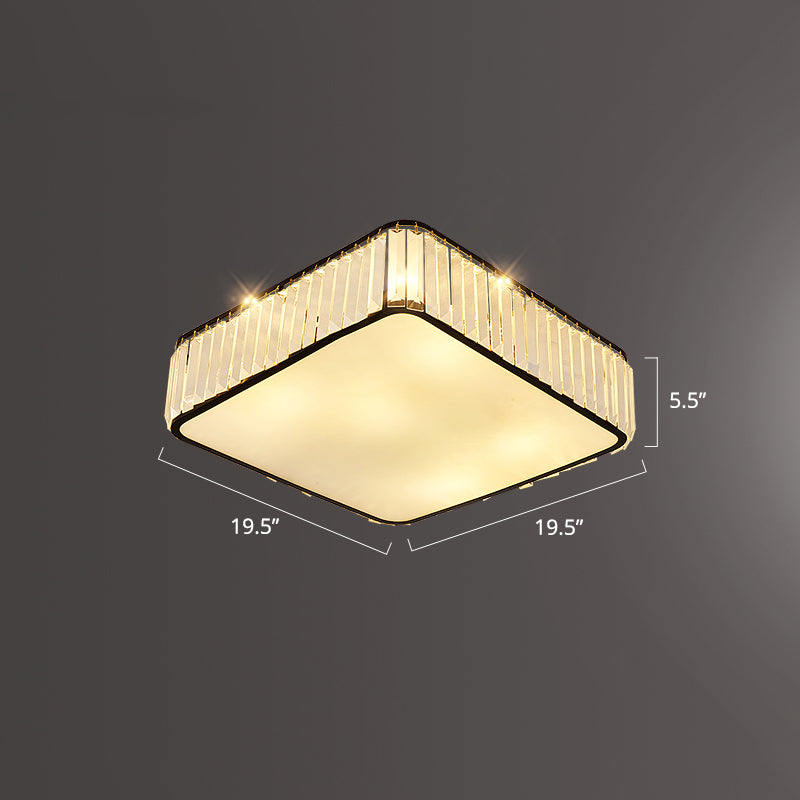 K9 Crystal Square Flush Mount Lighting Fixture Minimalist Ceiling Flush Mount for Bedroom