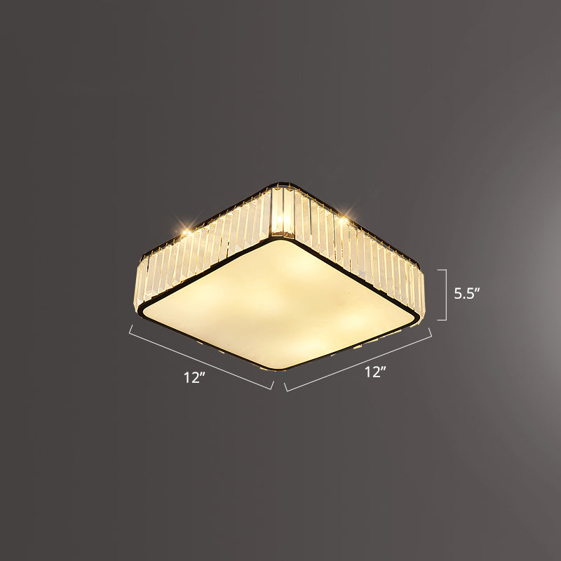 K9 Crystal Square Flush Mount Lighting Fixture Minimalist Ceiling Flush Mount for Bedroom