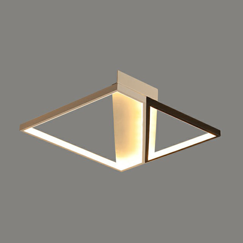 Rectangle Lounge LED Ceiling Light Acrylic Modernism Flush Mount Light in Black and White