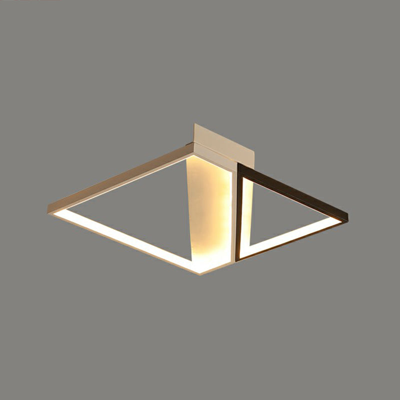 Rectangle Lounge LED Ceiling Light Acrylic Modernism Flush Mount Light in Black and White