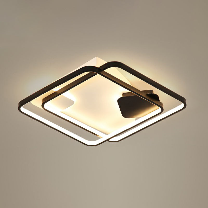 Parallele Deckenmontage Beleuchtung Moderne Acryl Black LED Flush Mount für Wohnzimmer
