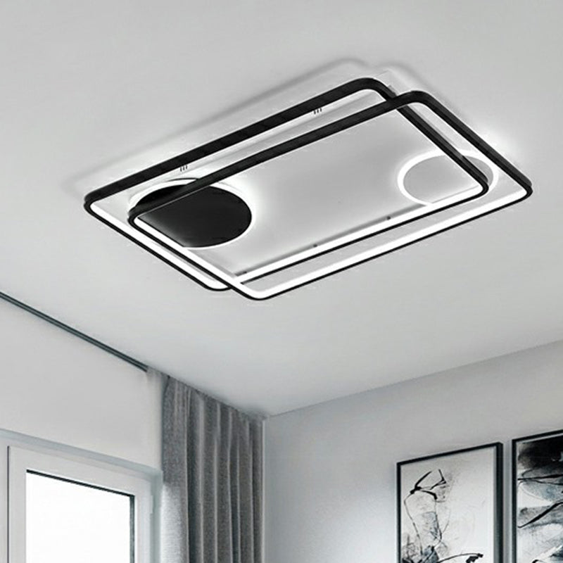 Acryl Parallelogramm Halbbündige Decke Licht minimalistisch Schwarz LED Flush montiert Lampe für Schlafzimmer