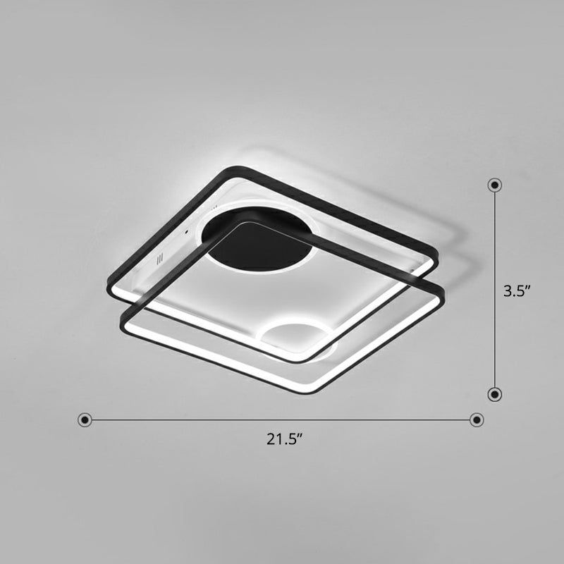 Acryl Parallelogramm Halbbündige Decke Licht minimalistisch Schwarz LED Flush montiert Lampe für Schlafzimmer