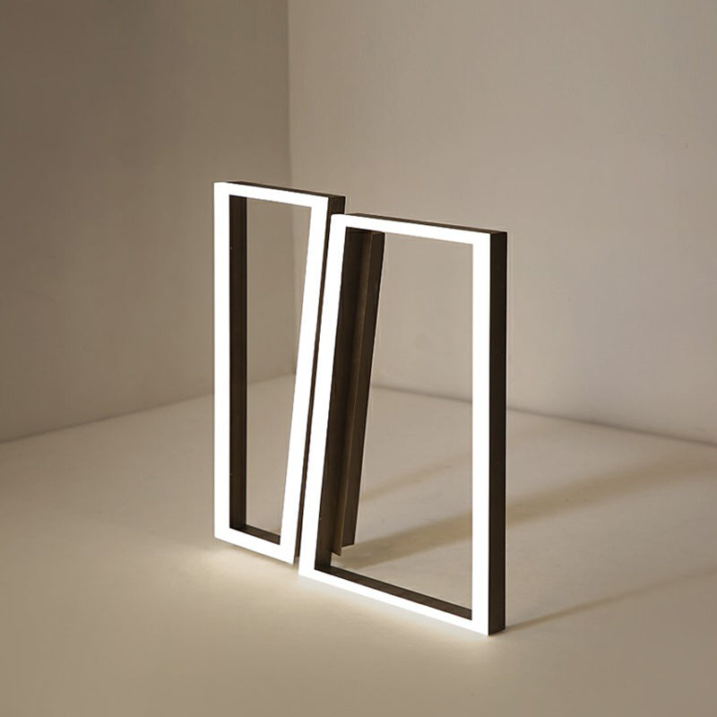 Trapezoide Metal LED Ceiling Mount Light Simple Coffee Finish Flushmount Lighting for Living Room