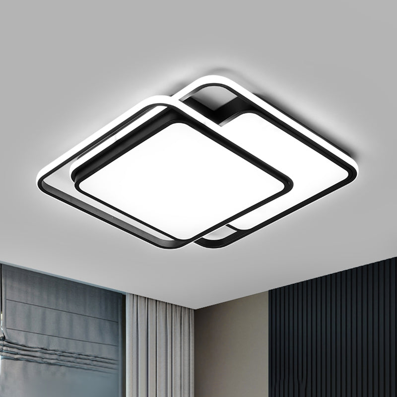 Acrylic Geometric Shaped Ceiling Flush Light Nordic Black Flush Mount Led Light for Bedroom