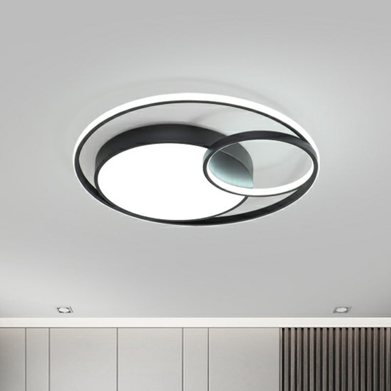 Acrylic Geometric Shaped Ceiling Flush Light Nordic Black Flush Mount Led Light for Bedroom