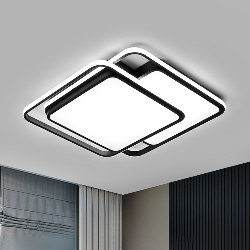 Acrylic Geometric Shaped Ceiling Flush Light Nordic Black Flush Mount Led Light for Bedroom
