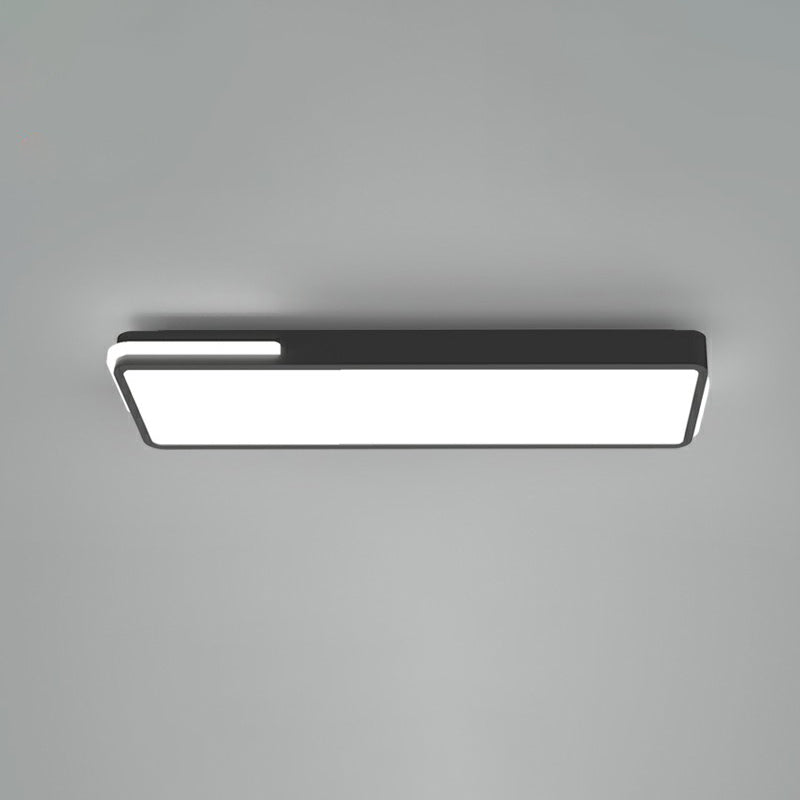 Rectangular Corridor Flush Mount Lighting Acrylic Minimalistic LED Flush Light in Black