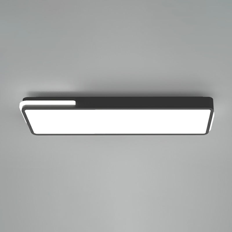 Rectangular Corridor Flush Mount Lighting Acrylic Minimalistic LED Flush Light in Black