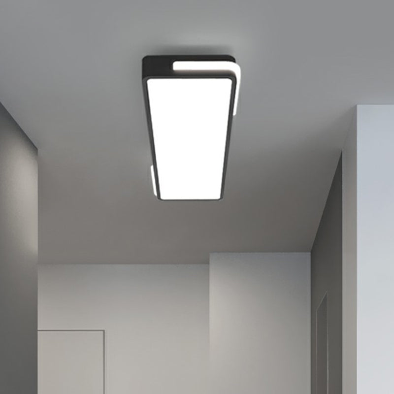 Rettangolare Corridoio Flush Montaggio Lighting Acrilico LED Flush Light in Nero