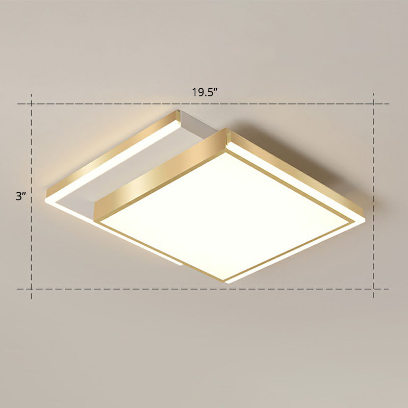 Rectángulo de acrílico en forma de rectángulo Vaciado de oro minimalistic Luz montada para sala de estar
