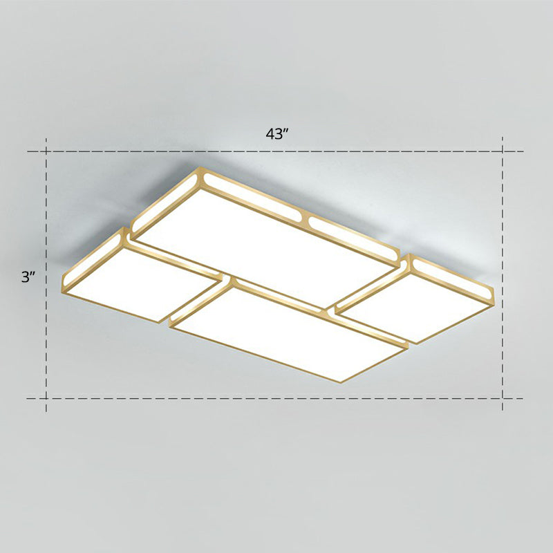 Gold Geprüft LED Flushmount Lighting Einfachheit Acryl-Deckenbündige Licht für Wohnzimmer