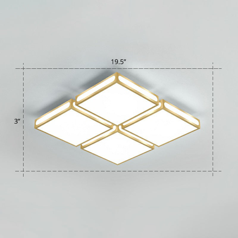 Gold Geprüft LED Flushmount Lighting Einfachheit Acryl-Deckenbündige Licht für Wohnzimmer