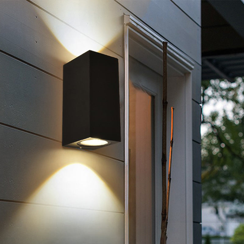 Aluminum Geometric Shaped Wall Sconce Minimalistic Black LED Wall Mount Light for Patio
