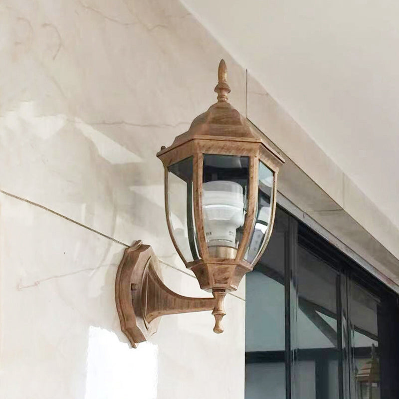 Bell Garden Wall Lighting Ideas Vintage Aluminum 1-Light Wall Mount Lamp with Glass Shade