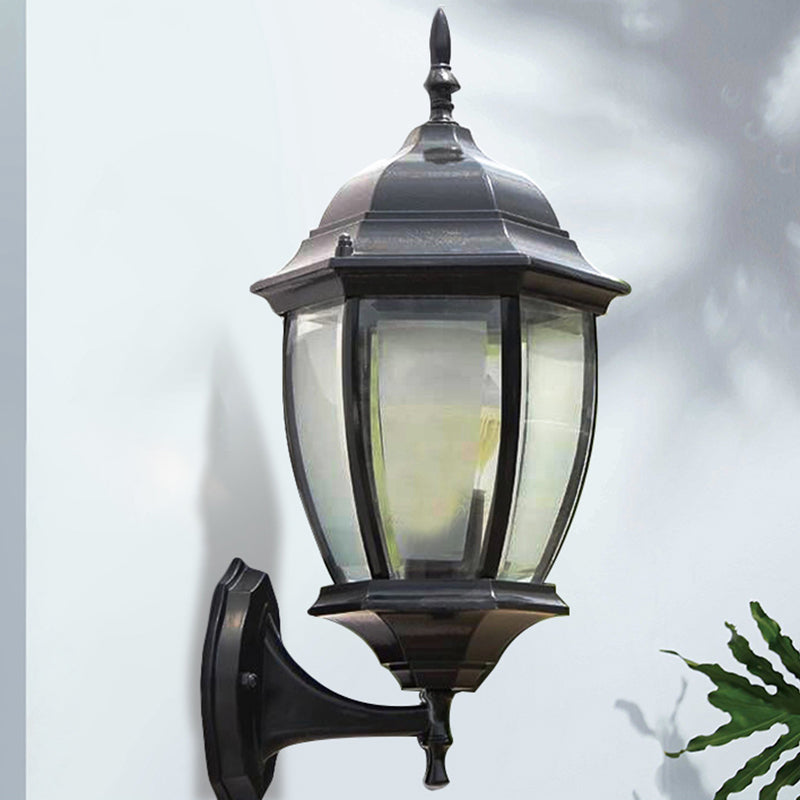 Bell Garden Wall Lighting Ideas Vintage Aluminum 1-Light Wall Mount Lamp with Glass Shade