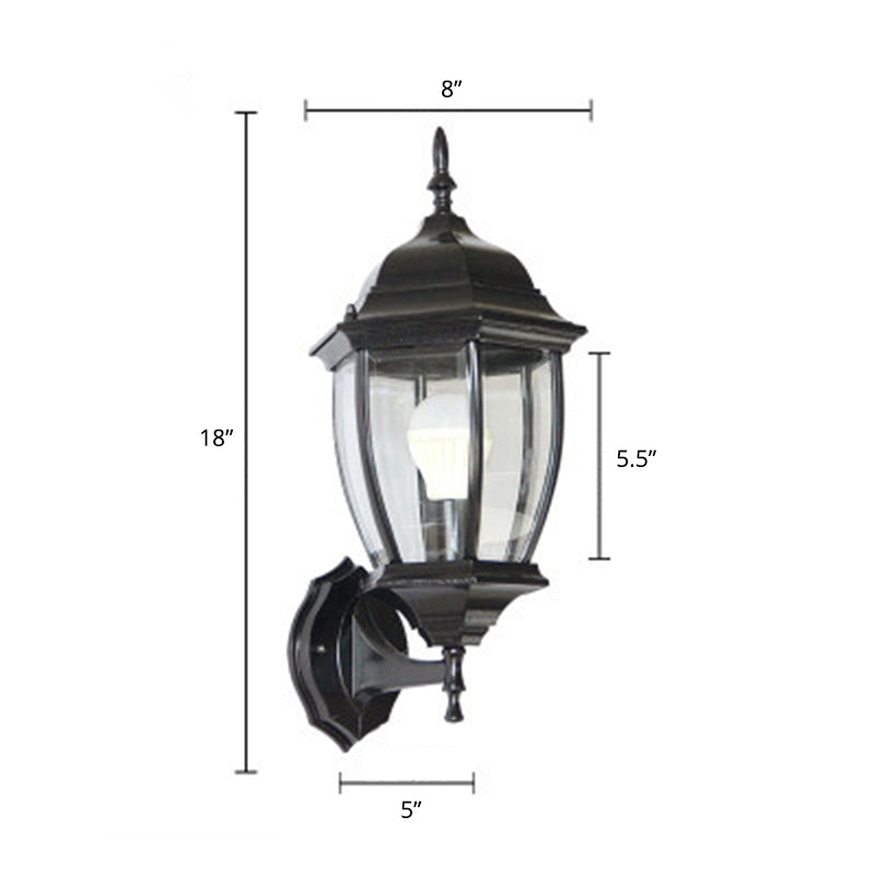 Bell Garden Wall Lighting Ideas Vintage Aluminum 1-Light Wall Mount Lamp with Glass Shade