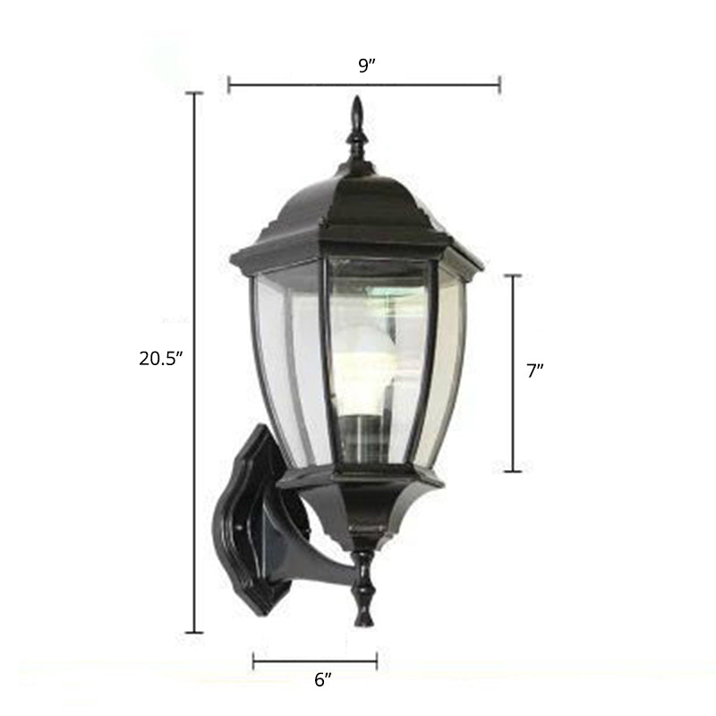 Bell Garden Wall Lighting Ideas Vintage Aluminum 1-Light Wall Mount Lamp with Glass Shade